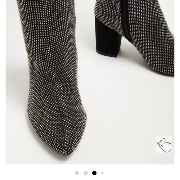 OVER THE KNEE HEEL BOOT - STRETCH KNIT STUDDED BLACK (WW) - Picture 3 of 10